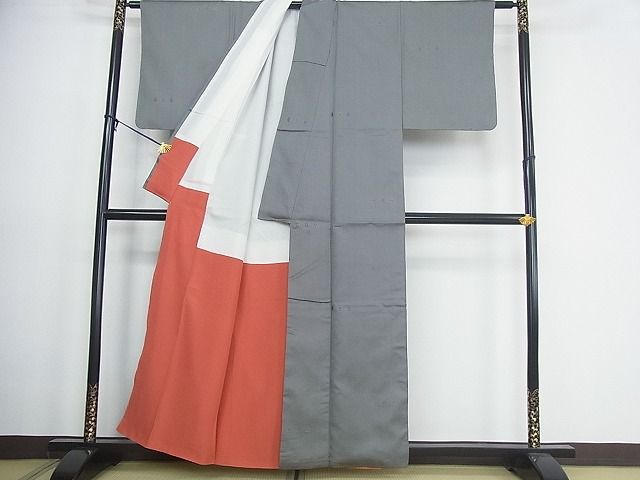 平和屋着物■上質な紬　風景文　逸品　wb7927