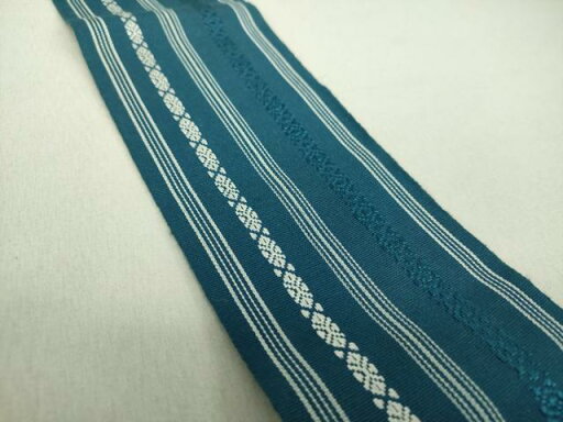 平和屋着物●男性 本場筑前博多織 両面 角帯 献上 正絹 逸品 未使用 DAAU5535ps