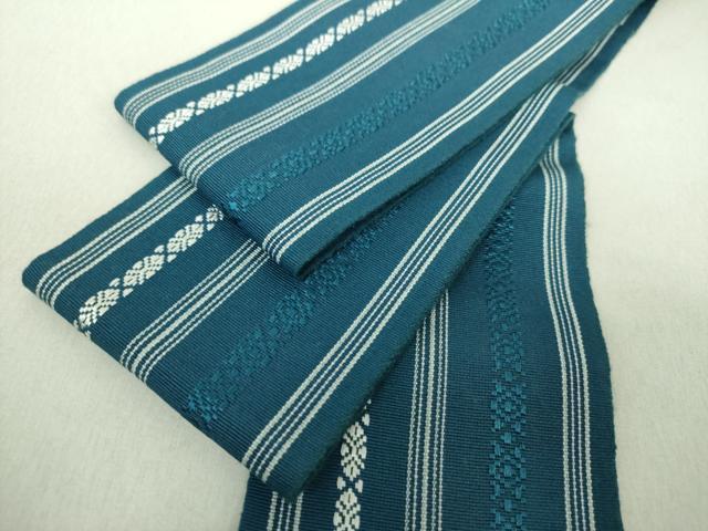 平和屋着物●男性 本場筑前博多織 両面 角帯 献上 正絹 逸品 未使用 DAAU5535ps