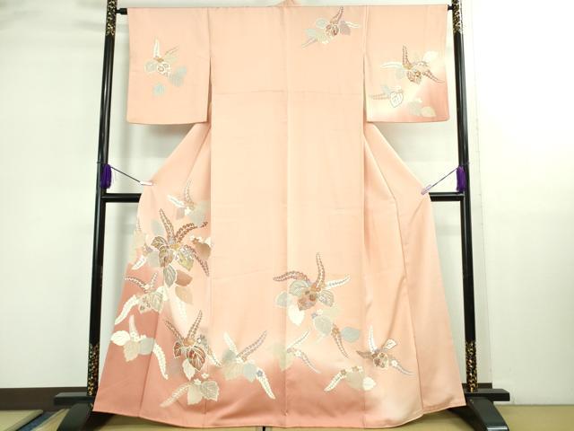 平和屋本店●極上　創業460年・千總　訪問着　駒刺繍　桐花文　虹色地　暈し染め　金彩　三越扱い　逸品　DZAB2844kh6