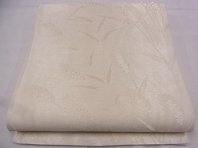 平和屋着物■夏物　六通柄袋帯　枝葉文　金糸　逸品　fb8294
