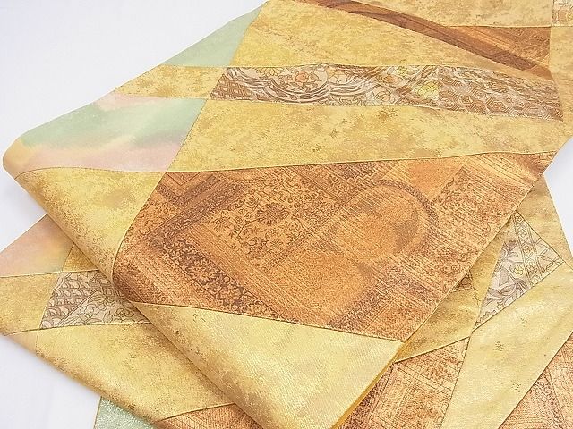 平和屋着物■六通柄袋帯　切嵌　洋花唐草文　金糸　引箔　逸品　fe5629