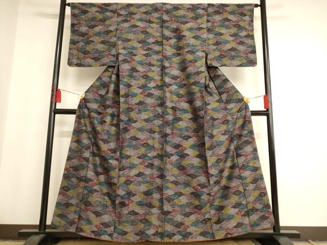 平和屋着物■上質な紬 青海波 正絹 逸品 AAAL7255fy