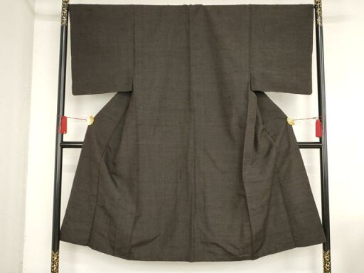 平和屋着物■男性 紬 黒茶色 正絹 逸品 AAAN7770bw 平和屋着物■男性 紬 黒茶色 正絹 逸品 AAAN7770bw