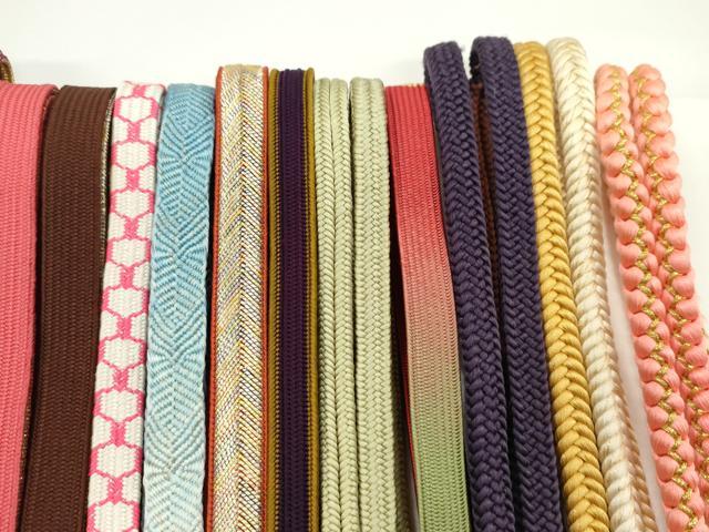 平和屋の平和屋着物●和装小物　帯締め20本セット　高麗組　亀甲組　唐組　冠組　丸組　礼装用　金銀糸　未使用あり　逸品　CABH2065ju｜アングル3