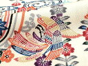 平和屋着物■上質な小紋 型染 流水花鳥文 鬼しぼ縮緬 正絹 逸品 DAAQ7277ud