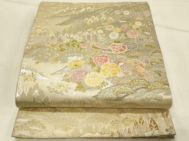 乐天商城 - 平和屋着物◎六通柄袋帯　唐織　花鳥文　金糸　正絹　逸品　DABE3760qp