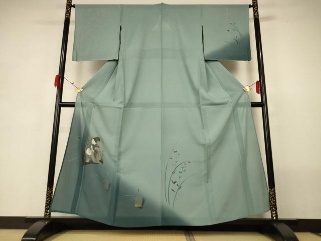 Rakuten - 平和屋着物＊夏物　訪問着　絽　手描き　人物文　暈し染め　銀彩　正絹　逸品　AABG7429jd