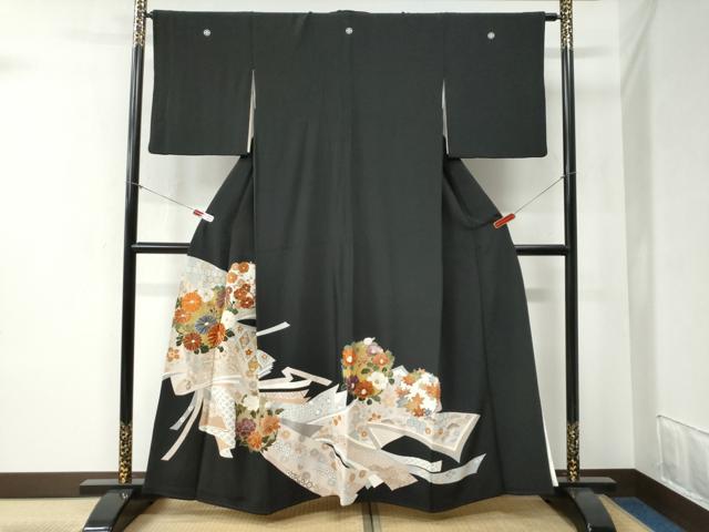 乐天商城 - 平和屋着物●創業460年・千總　黒留袖　駒刺繍　鬘帯吉祥草花丸文　金彩　大丸扱い　正絹　逸品　CABB4506yc