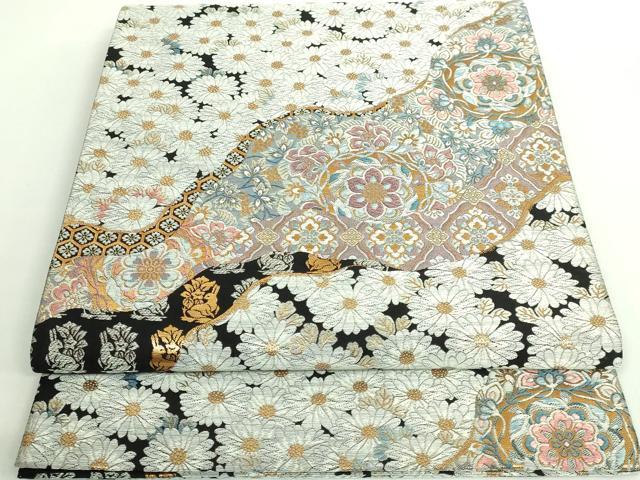 平和屋着物■極上　六通柄袋帯　唐織　千寿菊花文　金糸　逸品　DZAA9772kh5