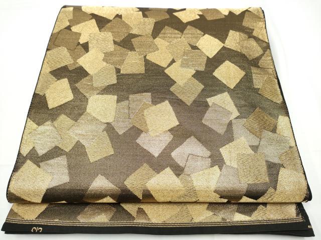 平和屋着物●西陣 川島織物 六通柄 本袋帯 色紙重ね文 金糸 正絹 逸品 CABE0338hy