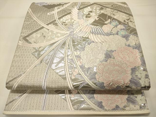 平和屋着物◎六通柄袋帯　唐織　清春鳳凰文　プラチナ箔　正絹　逸品　DAAJ7763fc