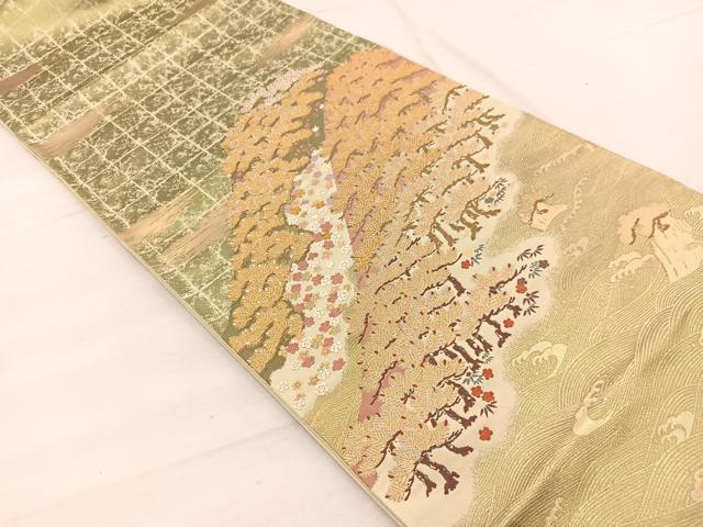 平和屋の平和屋着物◎六通柄袋帯 唐織 浜松文 金銀糸 正絹 逸品 未使用 BAAX0980hv｜アングル2