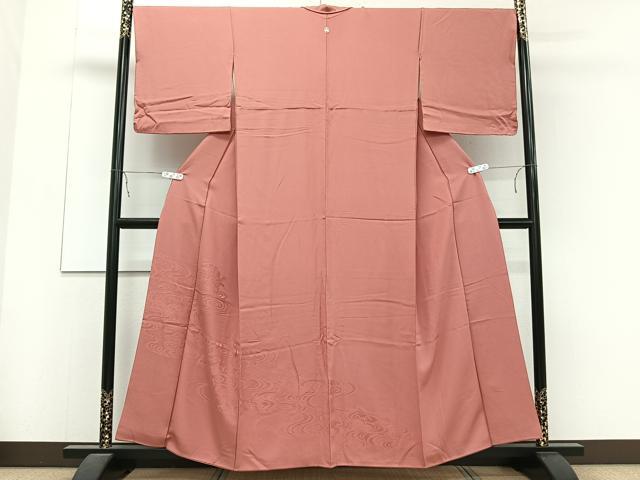 平和屋着物■豪華色留袖 流水地紋 銀朱色 正絹 逸品 CAAZ0692xi