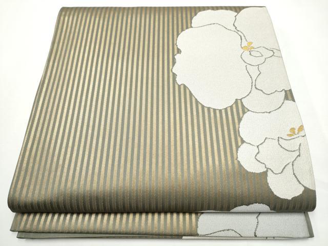 平和屋着物●世界的人形師　辻村寿三郎　ジュサブロー　六通柄袋帯　胡蝶蘭　金糸　正絹　逸品　CABE4779hy