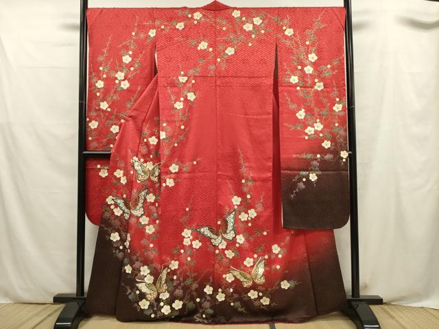 平和屋着物■豪華振袖　花蝶文　金銀彩　正絹　逸品　DABF0547ya