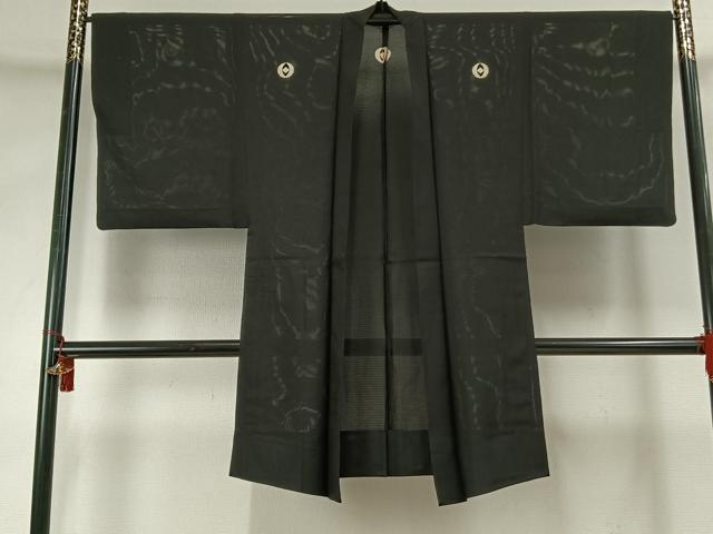 Other - 平和屋着物▽男性　長羽織　黒紋付　正絹　逸品　AABF5670fy
