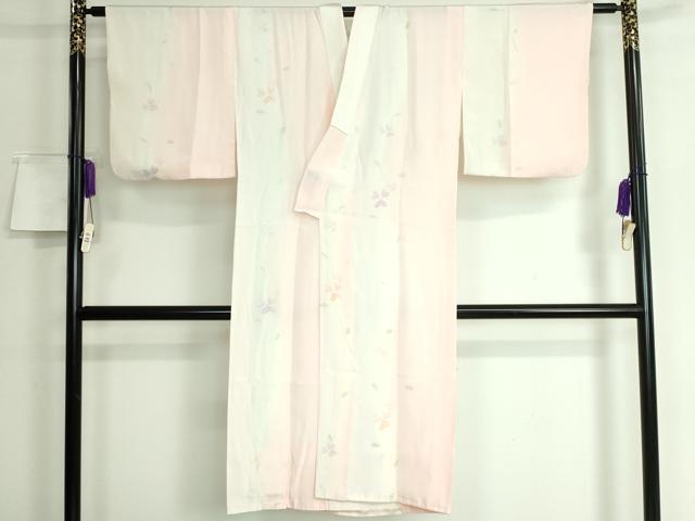 平和屋本店■上質な長襦袢 袷 手描き 枝花文 逸品 DZAA5793kh5