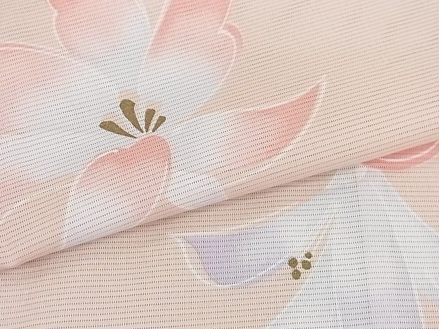 平和屋着物■夏物 小紋 絽 草花文 金彩 洗える着物 DAAE0480yyy