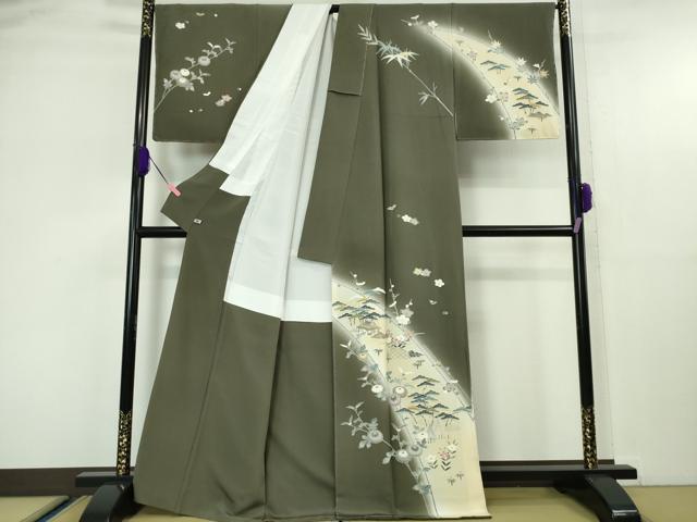 平和屋の平和屋本店■極上　名門・上野家　上野街子　清染居　訪問着　吉祥花風景　暈し染め　千歳茶色地　さが美扱い　逸品　未使用　DZAA5350kh5｜アングル2