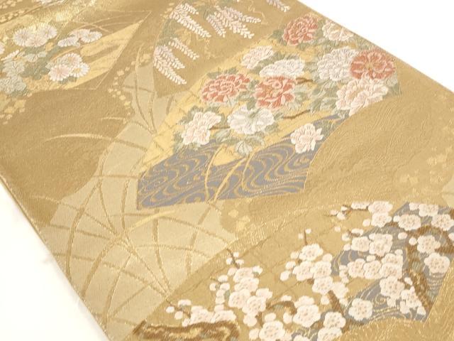 平和屋の平和屋着物◎六通柄袋帯 唐織 地紙吉祥花文 金糸 正絹 逸品 AAAR2679st｜アングル2