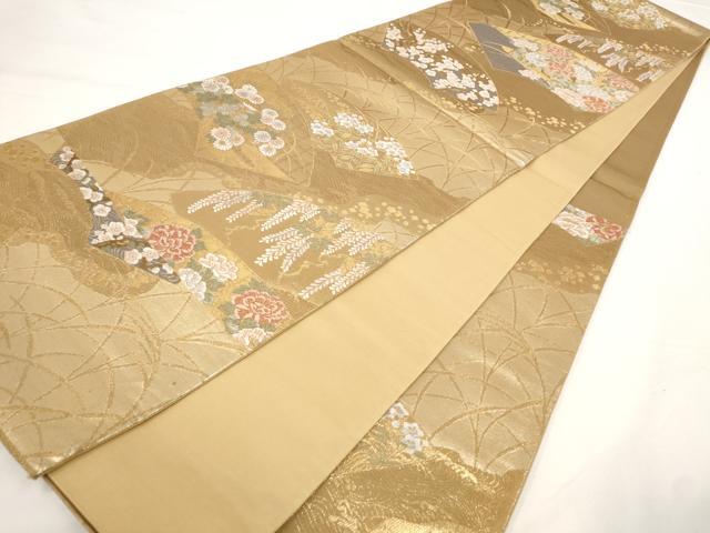 平和屋の平和屋着物◎六通柄袋帯 唐織 地紙吉祥花文 金糸 正絹 逸品 AAAR2679st｜アングル3