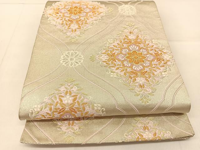 平和屋着物◎六通柄袋帯　唐織　正倉院花文　金銀糸　正絹　逸品　BAAU2437yc