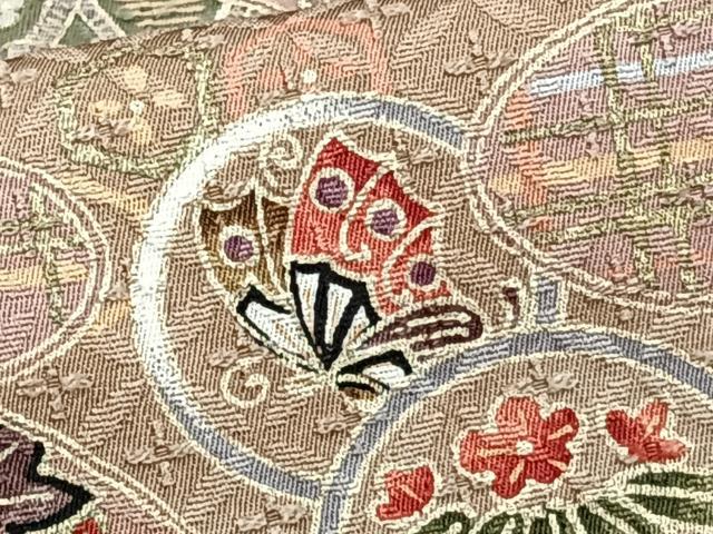 Rakuten - 平和屋着物■上質な小紋 絵霞花蝶文 金彩 正絹 逸品 CABG6805xi