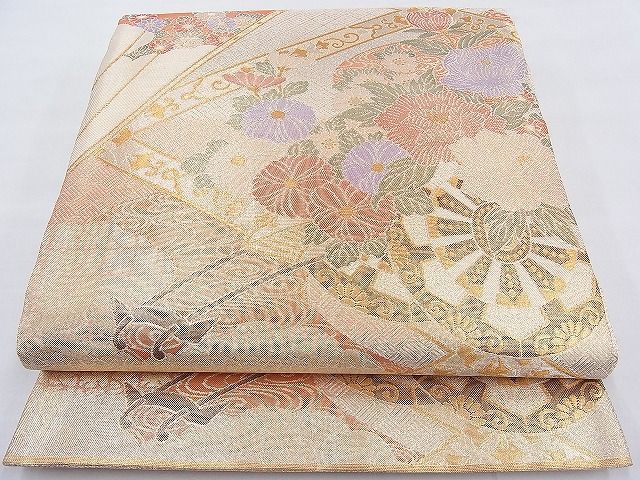 乐天商城 - 平和屋着物◎　本佐賀錦　六通柄袋帯　王朝花車紋　金糸　逸品　BAAF7420wk