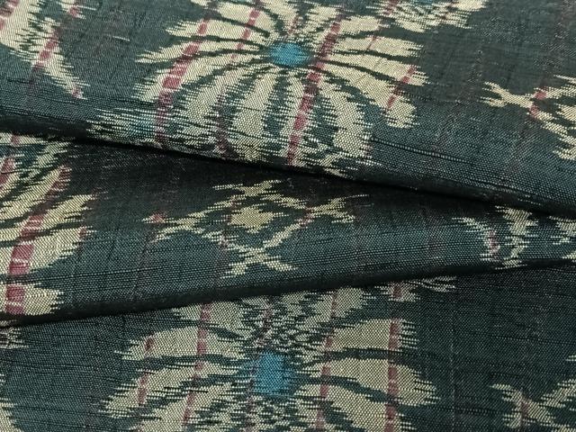 平和屋着物●上質な紬 絞り 草花文 正絹 逸品 AABB6463zg