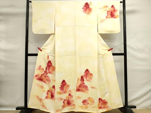 平和屋着物■訪問着　手描き　風景文　暈し染め　正絹　逸品　DABG6621cd