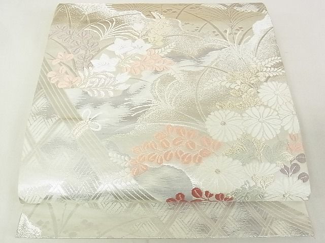 平和屋着物◎六通柄袋帯　近京更紗　銀糸　逸品　DAAE8100sa
