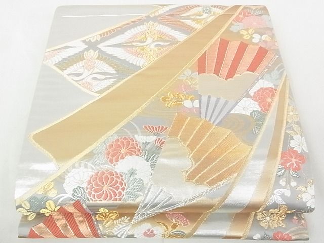 平和屋着物◎六通柄袋帯　唐織　能装束熨斗目文　逸品　DAAE8135sa