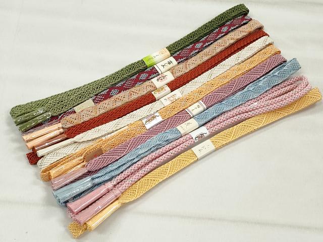 平和屋着物＊夏物　和装小物　上質な帯締め10本セット　ラメ糸　丸組　金銀糸　逸品　未使用　CABK4967qe