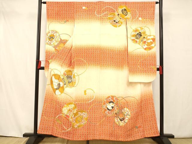 平和屋着物■豪華振袖　駒刺繍　花鼓文　暈し染め　金糸　金彩　正絹　逸品　AAAW8560fw