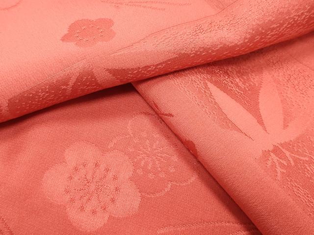 平和屋着物●長襦袢 袷 溢れ松葉梅地紋 肉桂色 大丸扱い 半衿刺繍 正絹 逸品 CABB0203gh