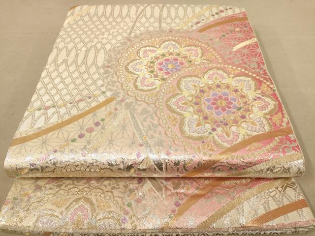 平和屋着物◎六通柄袋帯　正倉院花文　金銀糸　正絹　逸品　AABC8511dt