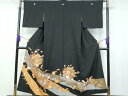 平和屋着物■豪華黒留袖 駒刺繍 向かい鳥宝尽くし文 正絹 逸品 CAAR0065fb