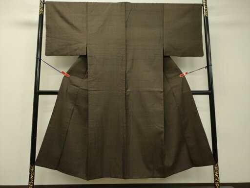 平和屋着物●男性 紬 格子 正絹 逸品 DAAR4315tw 平和屋着物●男性 紬 格子 正絹 逸品 DAAR4315tw