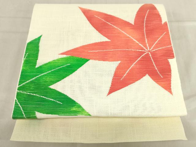 平和屋着物＊夏物　八寸名古屋帯　紅葉　未使用　AAAX5923ma
