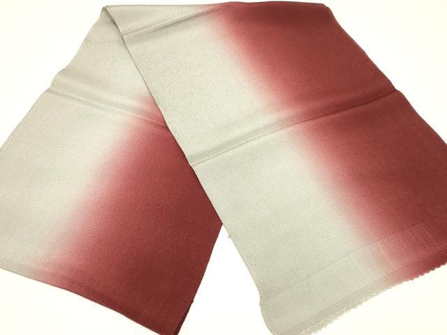 平和屋着物●和装小物　上質な帯揚げ　二色暈し　鬼しぼ縮緬　逸品　AABB7168ay