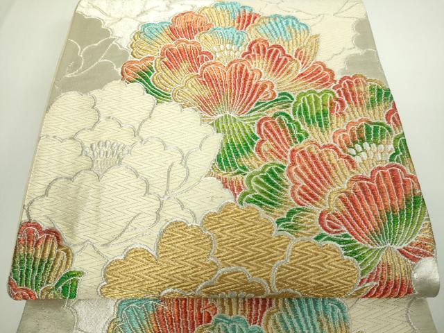 平和屋着物▼六通柄袋帯 唐織 舞花文 金銀糸 正絹 逸品 DAAW9318sf