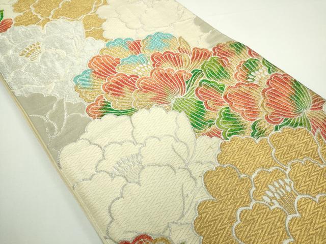 平和屋の平和屋着物▼六通柄袋帯 唐織 舞花文 金銀糸 正絹 逸品 DAAW9318sf｜アングル2
