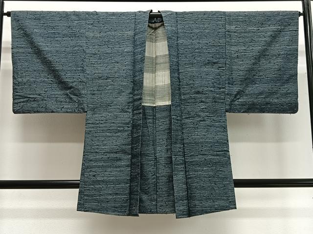 平和屋着物∞男性　羽織　髭紬地　霞文　正絹　逸品　CABD4748ua