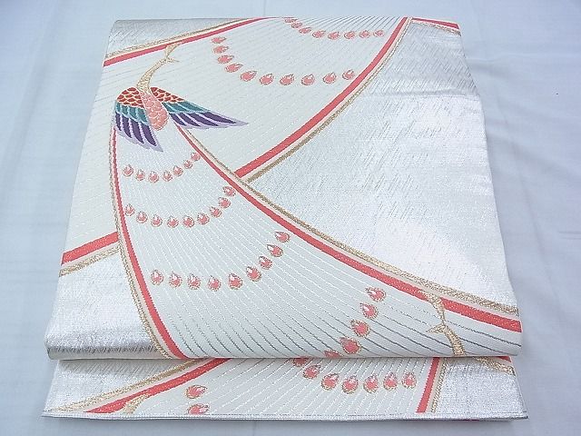 平和屋着物◎六通柄袋帯　唐織　孔雀　金銀糸　逸品　BAAF0902ow