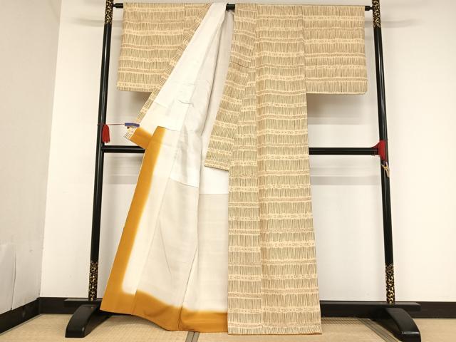 平和屋着物●上質な紬　縞　正絹　逸品　AAAU0157np