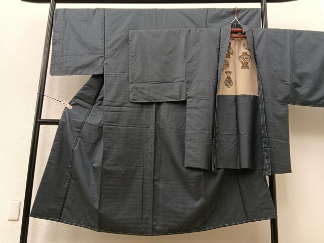 平和屋着物■男性 本場大島紬 アンサンブル 80亀甲 正絹 逸品 未使用 BAAQ9250wb