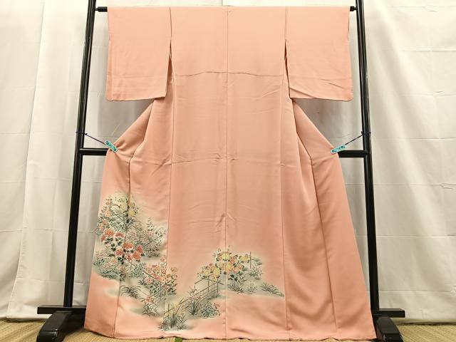 平和屋着物■豪華色留袖　地紋起こし　竹垣草花文　暈し染め　正絹　逸品　BAAO6104ow