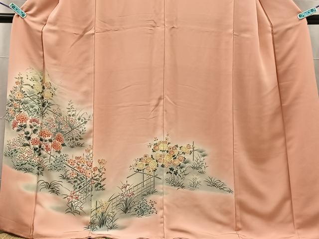 平和屋着物■豪華色留袖　地紋起こし　竹垣草花文　暈し染め　正絹　逸品　BAAO6104ow