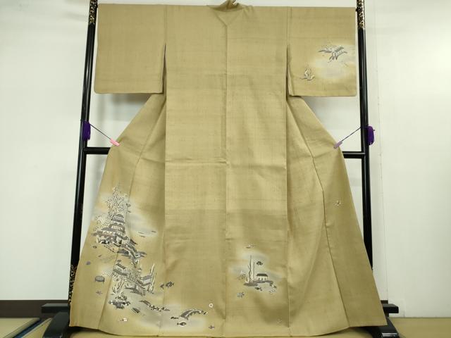 平和屋着物○九寸名古屋帯 絞り 刺繍 浦島太郎 金糸 正絹 逸品 未